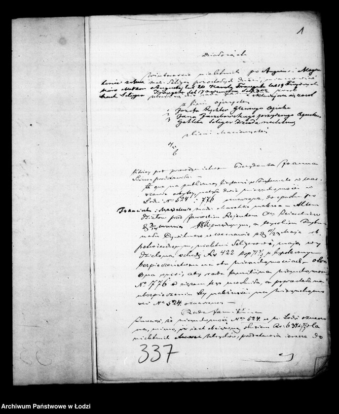 Obraz 5 z jednostki "Akta tyczące się ustanowienia opieki nad nieletnimi Augustem, Karolem, traugotem i Frydrychem Gustawem Zeliger po zmarłym Auguście i Magdalenie z Maszków małżonkach Zeliger"