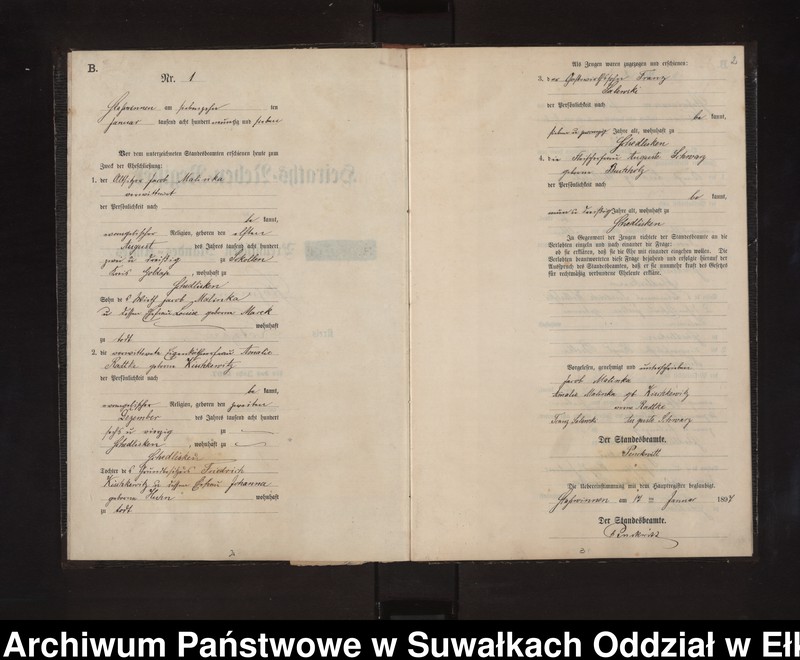 image.from.unit.number "Heiraths-Neben-Register des Preussischen Standes-Amtes Stasswinnen Kreis Lötzen"