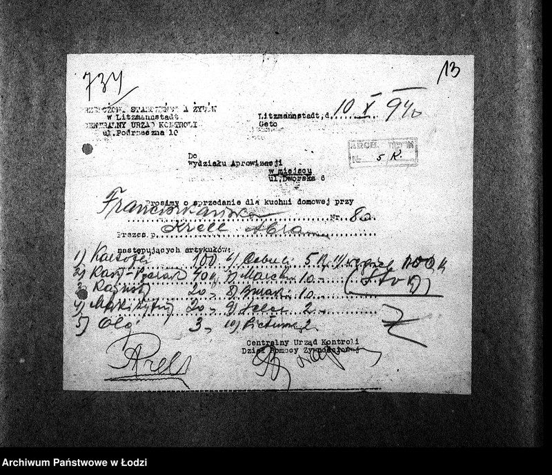 Obraz 16 z jednostki "[Kuchnia przy ul. Franciszkańskiej 80. Działalność kuchni, personel, konsumenci, kontrole]"