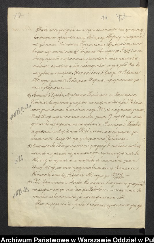 image.from.unit.number "O urządzaniu chłopów byłej rządowej własności Kaczkowo, wchodzących w skład byłej ekonomi Brok, gm.Orło"