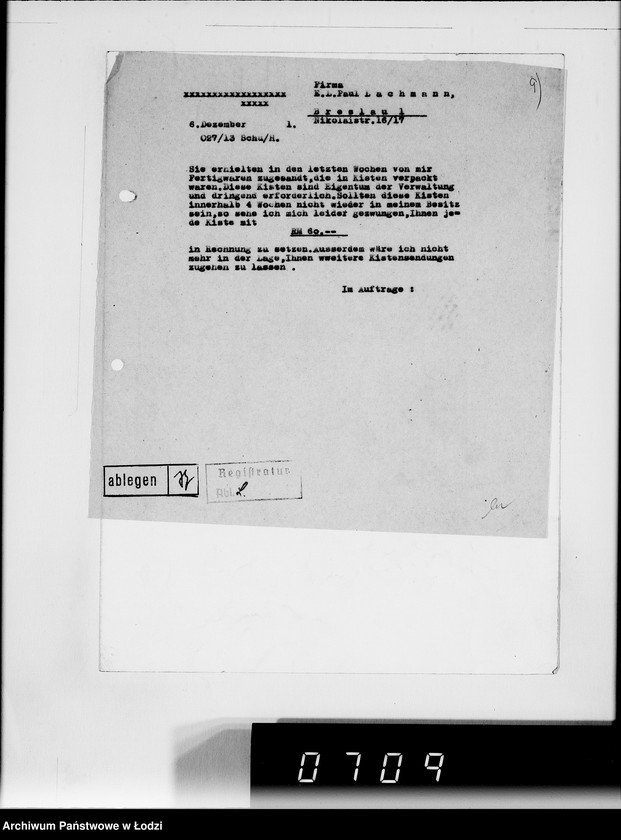 Obraz 14 z jednostki "[Korespondencja z urzędami, instytucjami i firmami] Lit.Lo-Lod."