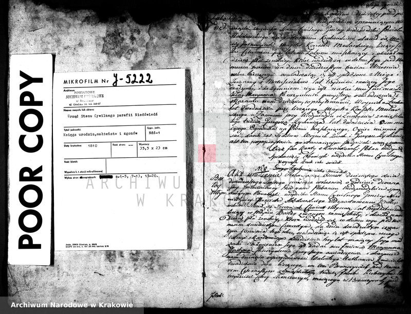 image.from.unit.number "Księga urodzin, małżeństw i zgonów parafii Niedźwiedź"