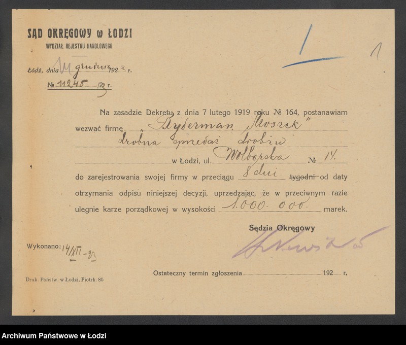 Obraz 3 z jednostki "Moszek Kelman Biederman – drobna sprzedaż drobiu"