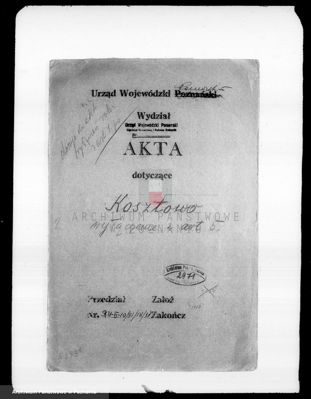 Obraz 5 z jednostki "Majątek Kosztowo powiatu wyrzyskiego wyłączenie z art. 5 ustawy o wykonaniu reformy rolnej"