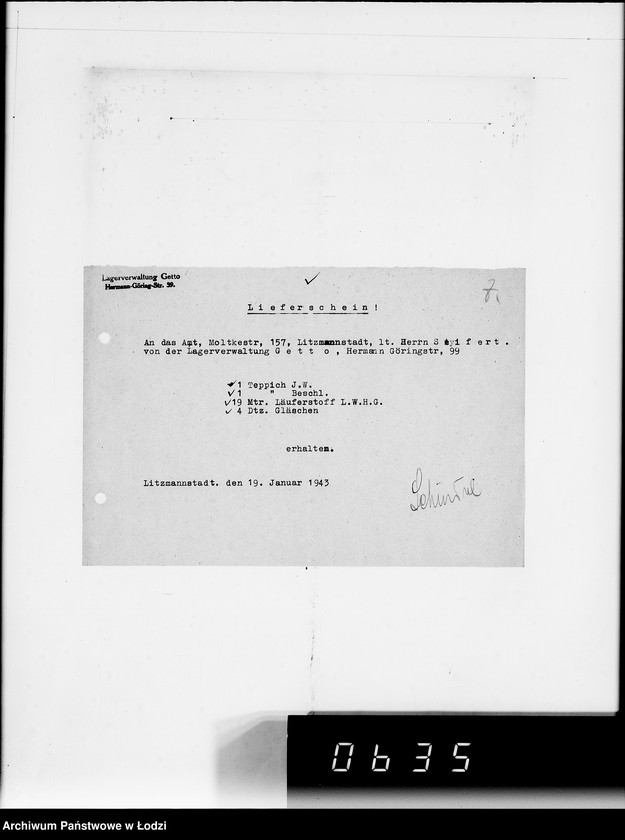 Obraz 11 z jednostki "Beschlagnahme Ausgangsbelege"