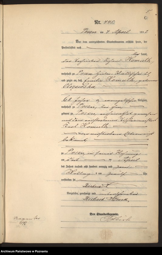 Obraz 8 z jednostki "Księga zgonów t. II"