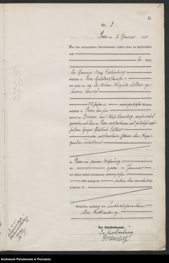 Obraz 5 z jednostki "Księga miejscowa zgonów tom I [Rejestr główny zgonów]"