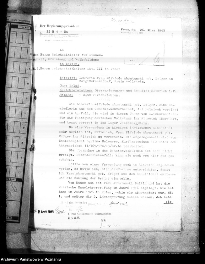 Obraz 5 z jednostki "Abordnung, Versetzung und Aufhebung der Abordnung der Lehrer"