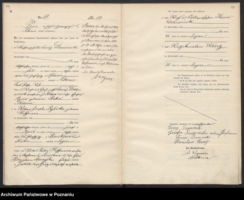 Obraz 19 z jednostki "Księga miejscowa małżeństw"