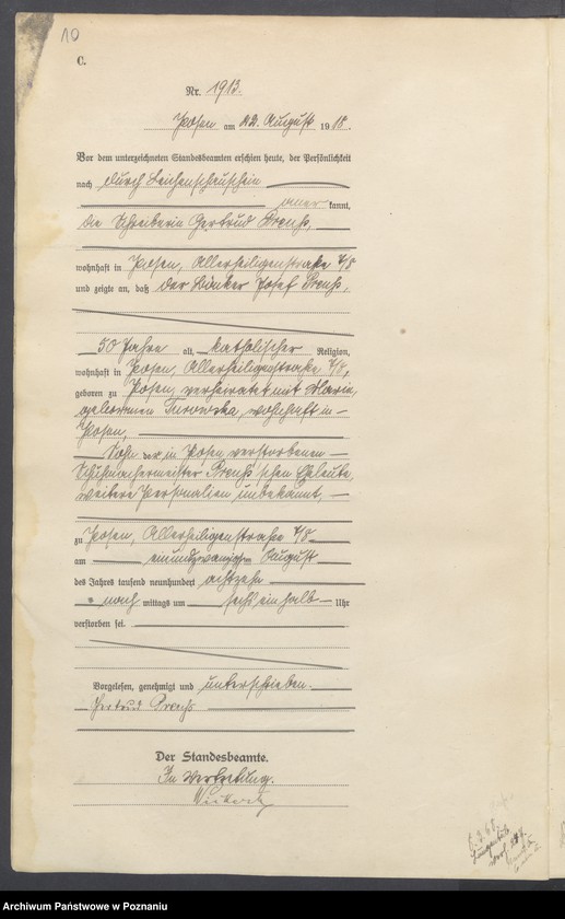 Obraz 12 z jednostki "Księga miejscowa zgonów tom V [Rejestr główny zgonów]"