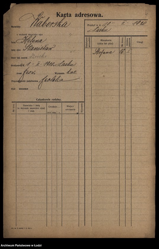 Obraz 6 z jednostki "[Spis ludności Łodzi] Wabdanowski - Wagman"