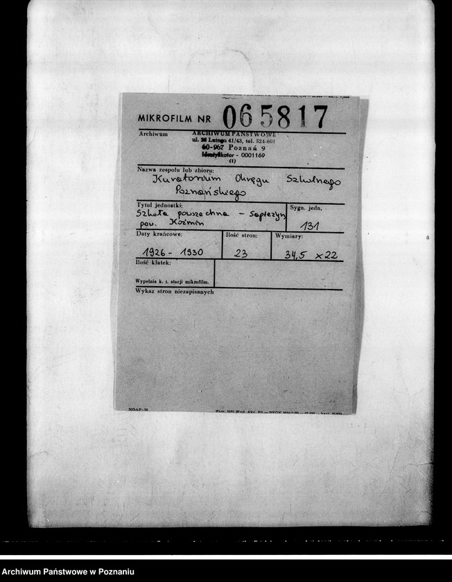 Obraz 2 z jednostki "Szkoła Powszechna- Sapieżyn, powiat Koźmin"