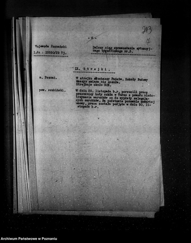 Obraz 11 z jednostki "Sprawozdania sytuacyjne tygodniowe za czas od 29 listopada 1929 r. do dnia 2 stycznia 1930 r. /nr 5-9/ działy VII-XIII"