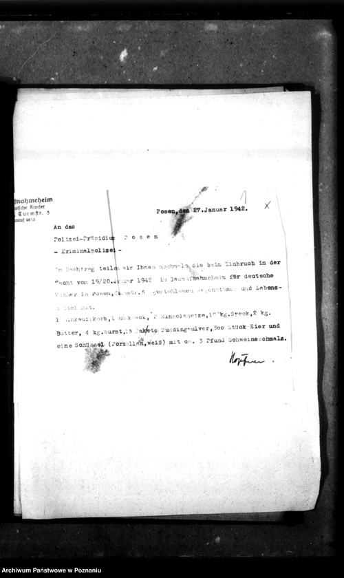 Obraz 5 z jednostki "Schriftwechsel mit der Polizei [Korespondencja z policją dotycząca włamania]."