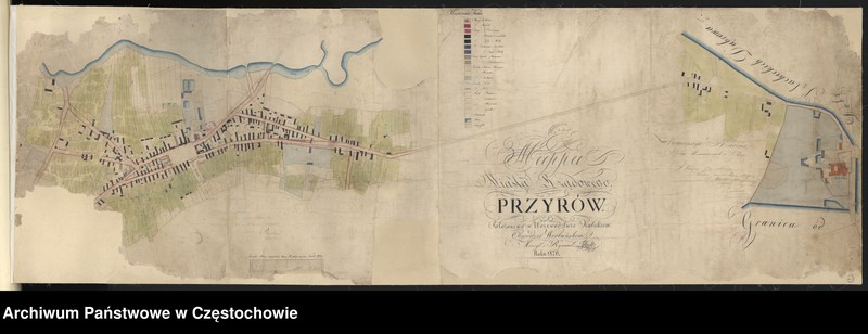 Obraz 2 z kolekcji "Plan miasta Częstochowy, mapa miasta rządowego Przyrowa."
