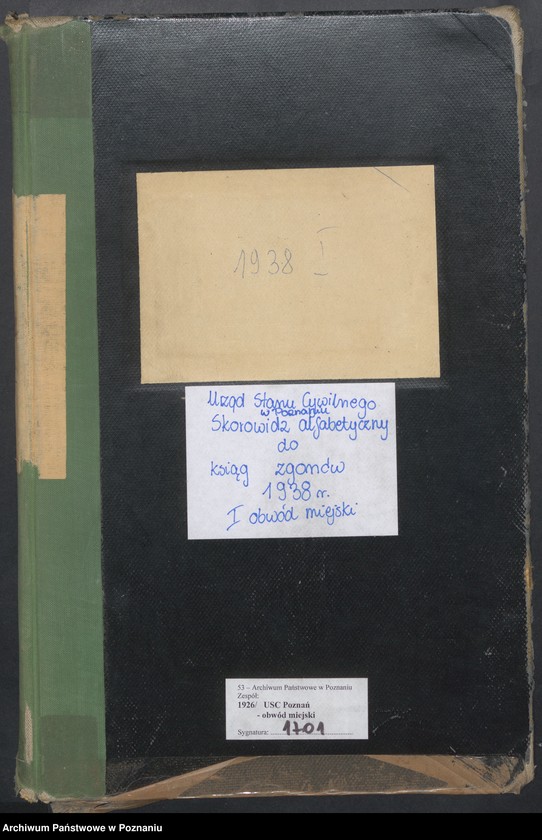 Obraz 2 z jednostki "Spis alfabetyczny zgonów za 1938"