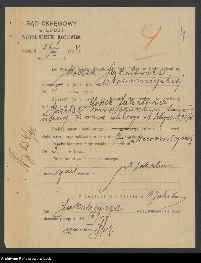 Obraz 6 z jednostki "Moszek Jakubowicz- sprzedaż manufaktury bawełnianej"