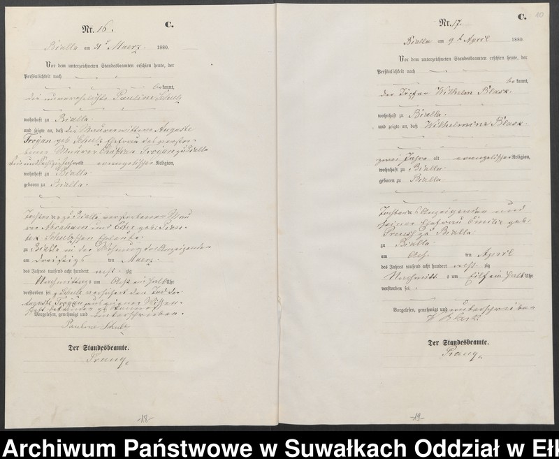 image.from.unit.number "Sterbe-Haupt-Register des Königlich Preussischen Standes-Amtes Bialla Kreis Johannisburg"