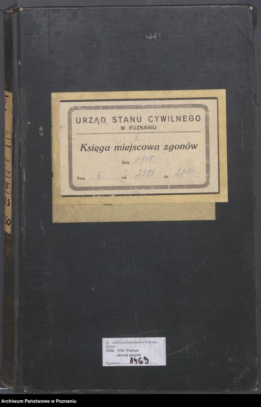 Obraz 2 z jednostki "Księga miejscowa zgonów tom VI [Rejestr główny zgonów]"