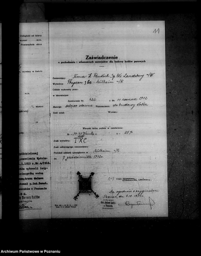 image.from.unit.number "Gorzelnia w Gostkowie powiat rawicki własność W. Bitter nr woj. 413"