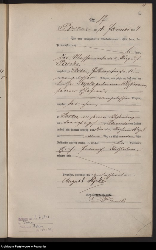 Obraz 20 z jednostki "Księga urodzeń t. I"