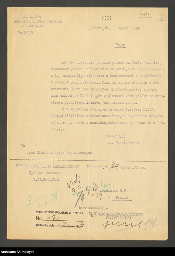 image.from.unit "Portugalia: Stosunki polityczne z Czechosłowacją. Sprawa nominacji posła portugalskiego w Pradze (raport Poselstwa RP w Lizbonie)"