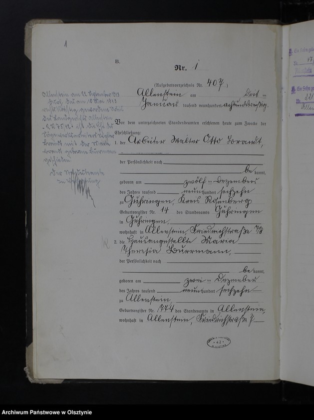 image.from.unit.number "Heirats-Haupt-Register Tom I, Nr 1-168"