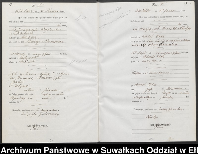 image.from.unit.number "Sterbe-Haupt-Register des Königlichen Preussischen Standes-Amtes Ukta Kreis Sensburg"