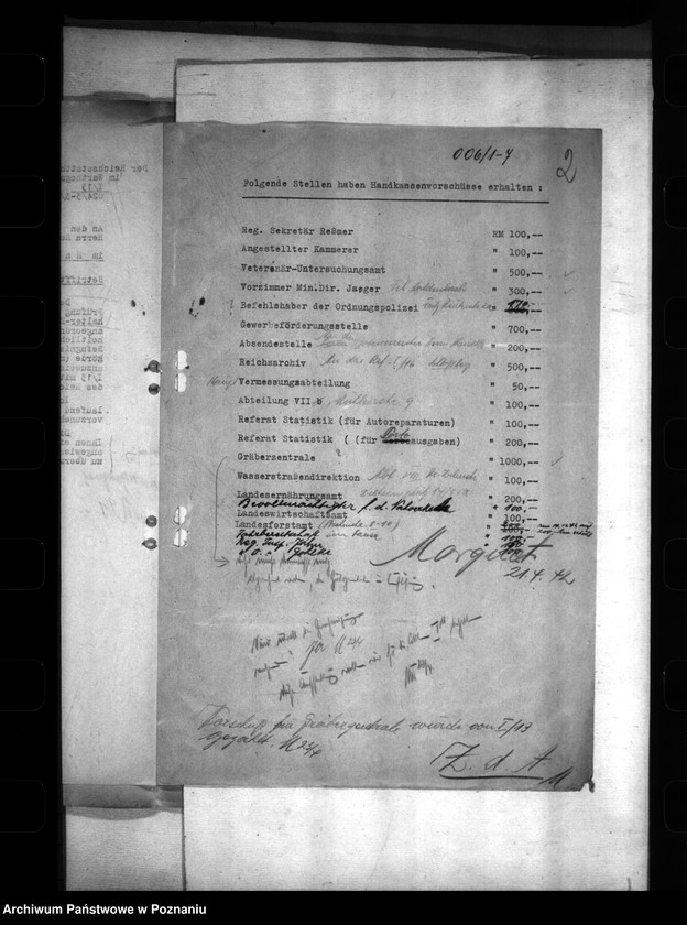 Obraz 6 z jednostki "Handkassenvorschüsse"