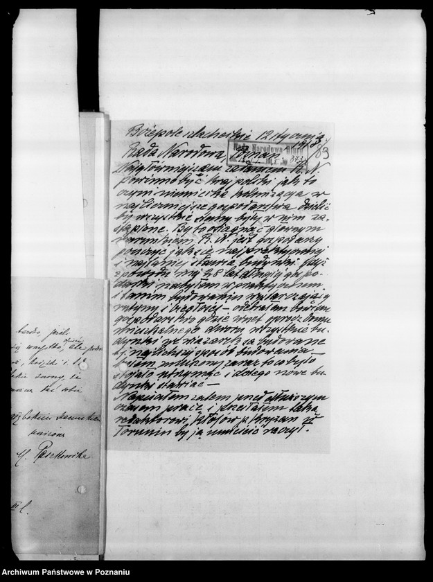 Obraz 15 z jednostki "Korespondencja różna - miedzy innymi sprawozdanie z posiedzenia Komitetu Politycznego w Berlinie, wnioski o subwencję dla Gazety Olsztyńskiej, protest profesora Eugeniusza Romera odnośnie objęcia jedynie Królestwa Polskiego nazwą Polski (nr 482), listy dra Celichowskiego"