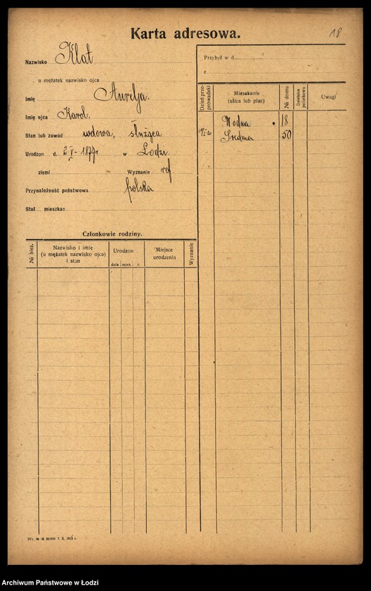 Obraz 20 z jednostki "[Spis ludności Łodzi] Klarowski - Klekotek"