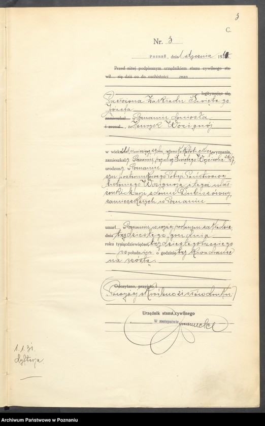 Obraz 5 z jednostki "Księga miejscowa zgonów tom I [Rejestr główny zgonów]"