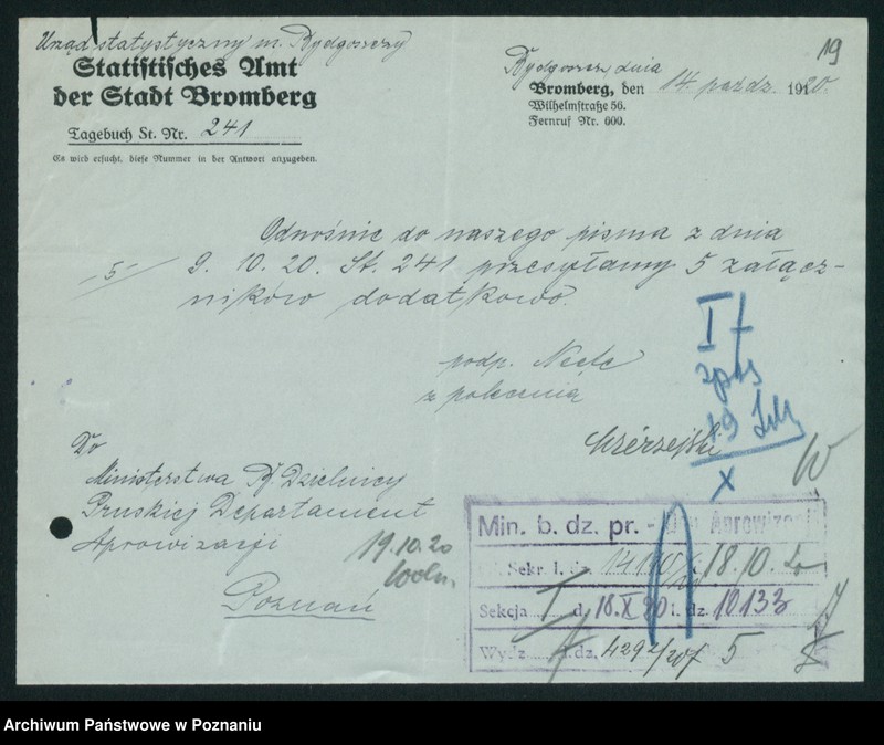 Obraz 20 z jednostki "[Statystyka produkcji rolnej - wynagrodzenia za oszacowanie plonów oraz stwierdzenie powierzchni zasiewów w 1920 roku]"