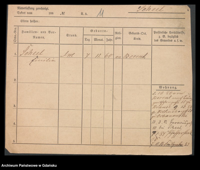 image.from.unit.number "Karty meldunkowe: Scheeffer - Scheibe"