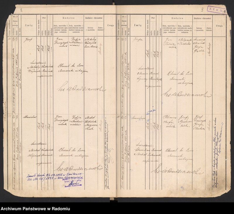 image.from.unit.number "[Duplikat Tom I a i Tom I b Księga urodzonych parafii Głowaczów za 1916 rok]"