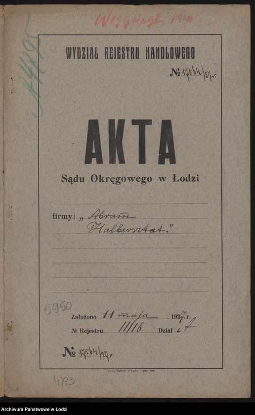 Obraz 2 z jednostki "Abram Halbersztat- wyrób towarów włókienniczych"