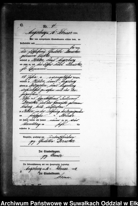 image.from.unit.number "Sterbe-Neben-Register des Preussischen Standes-Amtes Kehlen Kreis Angerburg"