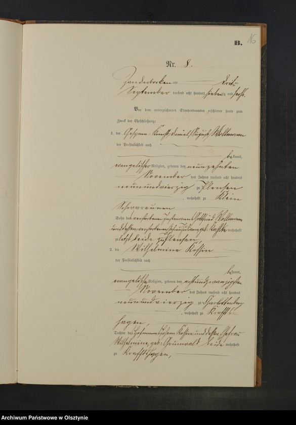 Obraz 19 z jednostki "Heiraths-Neben-Register Nr 1 - 16"