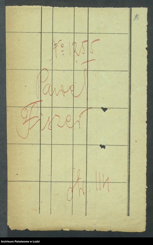 Obraz 18 z jednostki "Dowody metrykalne stałych mieszkańców m. Łodzi nr domu 1255-1257"