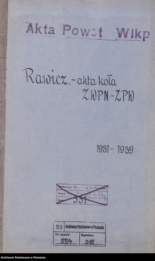 Obraz 3 z jednostki "Rawicz, akta koła."