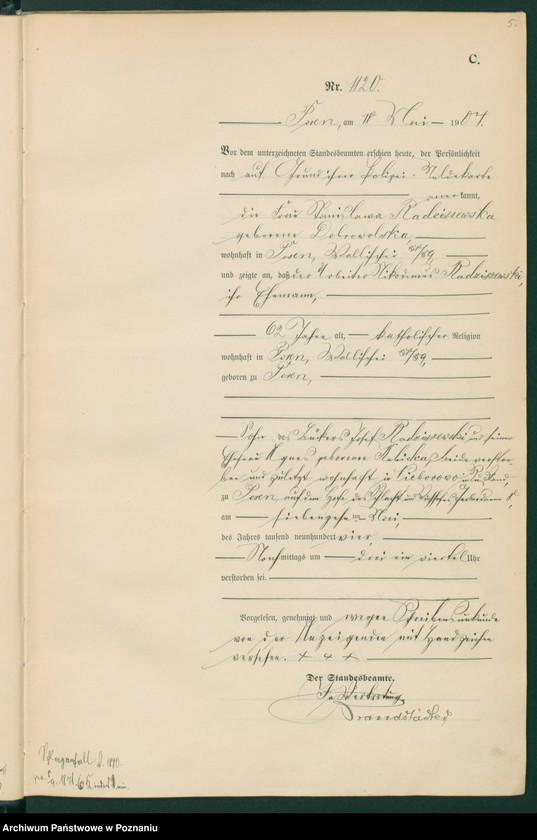 Obraz 7 z jednostki "Księga miejscowa zgonów tom III"