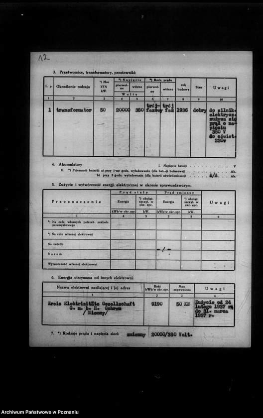 Obraz 16 z jednostki "Kwestionariusz Wodociągów Miejskiej w Rawiczu"