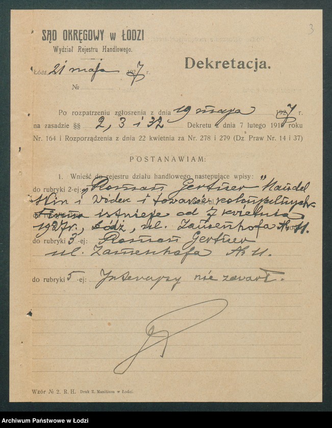 Obraz 5 z jednostki "Roman Gertner- handel win, wódek i towarów kolonialnych"