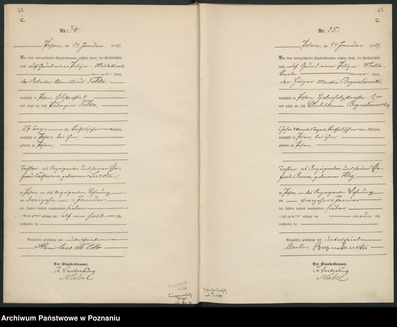 Obraz 20 z jednostki "Księga miejscowa zgonów tom I [Rejestr główny zgonów]"