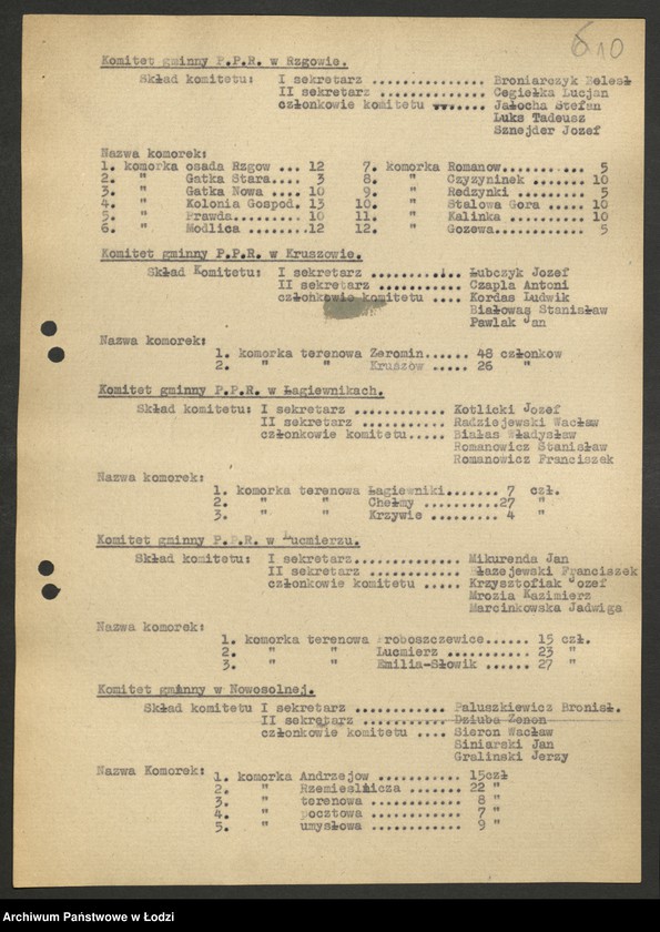 Obraz 11 z jednostki "Sprawozdania [z działalności i ankiety sprawozdawcze instruktora personalnego za lata 1945 - 1946]"