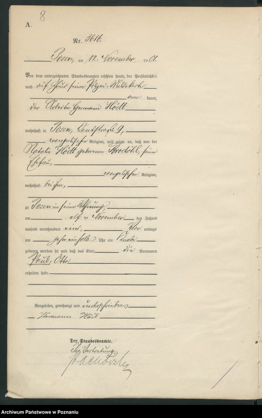 Obraz 11 z jednostki "Księga miejscowa urodzeń t. VII"