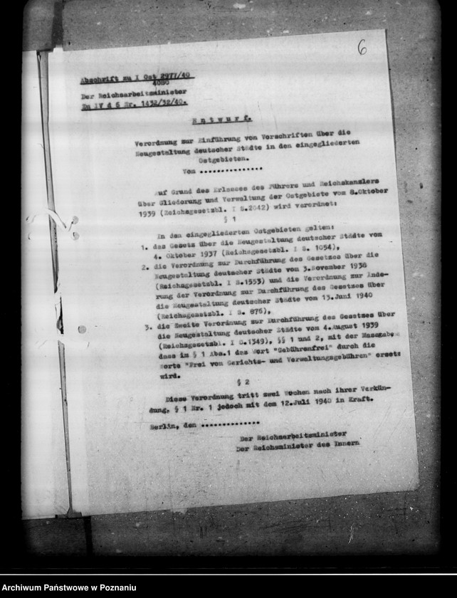 Obraz 11 z jednostki "Verordnung von Vorschriften über die Neugestaltung deutscher Städte in den eingegliederten Ostgebieten"