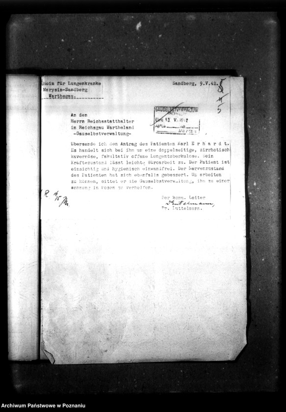 Obraz 9 z jednostki "Aufnahme und Entlassung von Deutschen Tbc-Kranken."