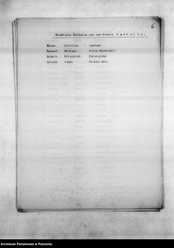 Obraz 10 z jednostki "Spisy miejscowych Niemców, którzy jako żołnierze polscy zaginęli w 1939 roku"