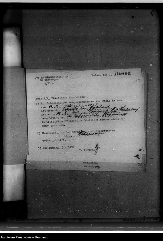 Obraz 19 z jednostki "Politische Beurteilungen der Angestellten"